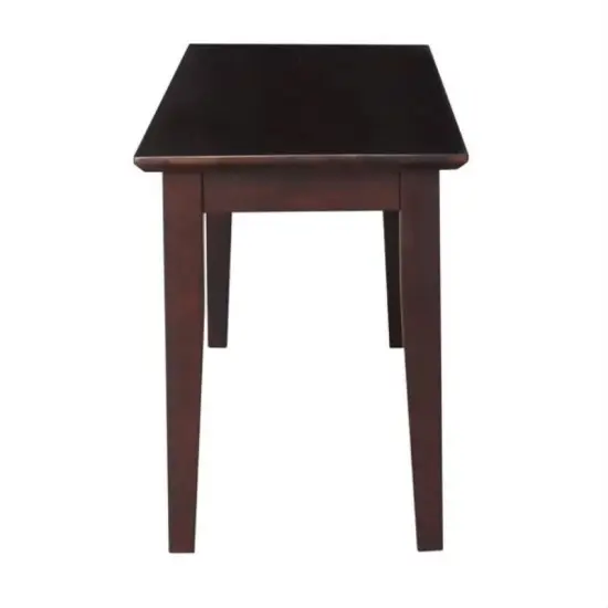 Solid Wood Entryway Bench with Tapered Legs in Brown Finish {3}