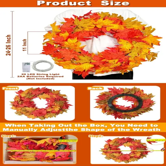 26 Inch Large Foldable Fall Wreaths {2}