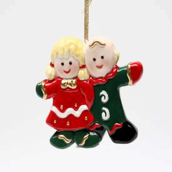 Ceramic Sweet Holiday Ornaments Set Of 4 Train, Angel, Santa & Children, Home Décor, Gift for Her, Gift for Mom, Christmas Décor {4}