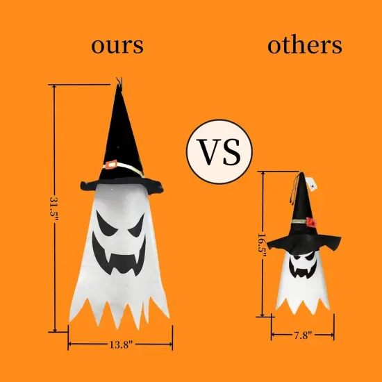 3Pcs 31.5" Hanging Ghosts Witch Hat Decor {4}