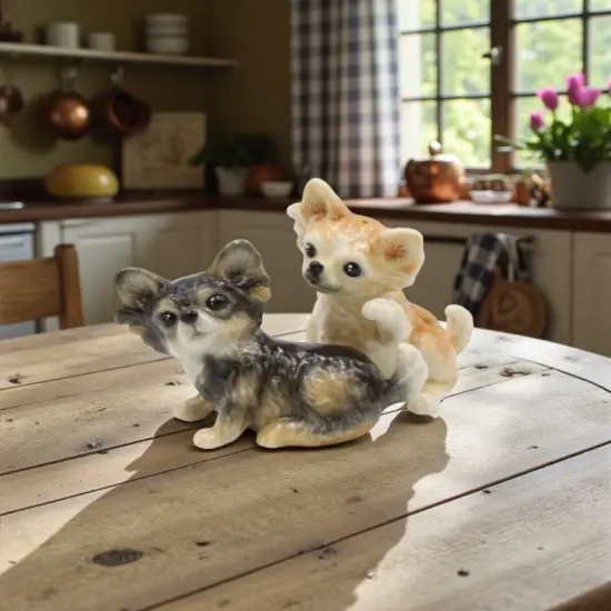 Ceramic Chihuahua Dog Salt And Pepper Shaker Set, Home D&eacute;cor, Gift for Her, Gift for Mom, Kitchen D&eacute;cor, Dog Lover Gift, Pet Loss Gift {2}