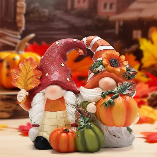Fall Pumpkin Gnomes Decorations - Orange-red {3}