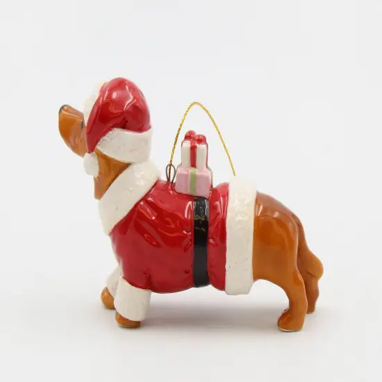 Ceramic Dachshund Santa Dog Christmas Tree Ornament, Home Décor, Gift for Her, Gift for Mom, Kitchen Décor, Dog Lover Gift, Pet Loss Gift {5}