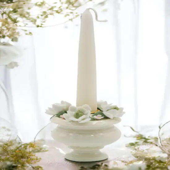 Ceramic Magnolia Flower Pedestal Candle Holder (Candle NOT Included), Wedding D&eacute;cor or Gift, Anniversary D&eacute;cor or Gift, Home D&eacute;cor {1}