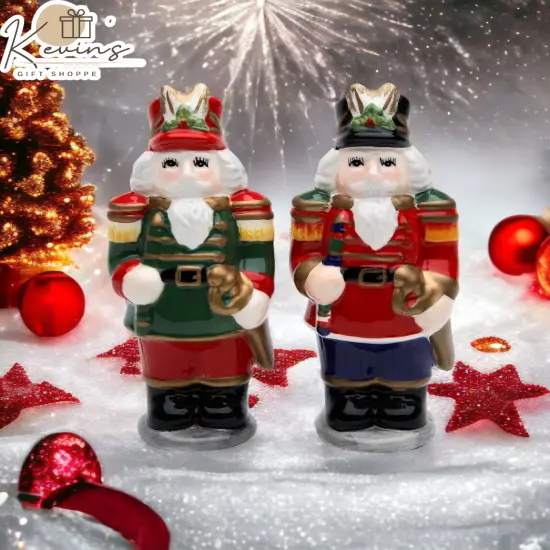 Ceramic Christmas Nutcracker Salt & Pepper Shakers, Home D&eacute;cor, Gift for Her, Gift for Mom, Kitchen D&eacute;cor, Christmas D&eacute;cor {1}