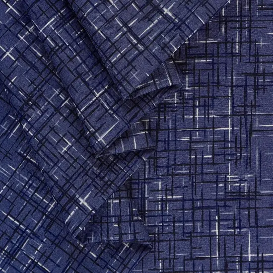 Mook Fabrics Linen Look Cotton Fabric [108 in. Wide] - By The Yard True Navy {2}