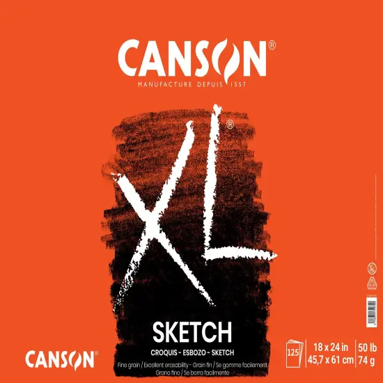 Canson XL Sketch Pad 18"X24"-Fold Over, 125 Sheets {1}