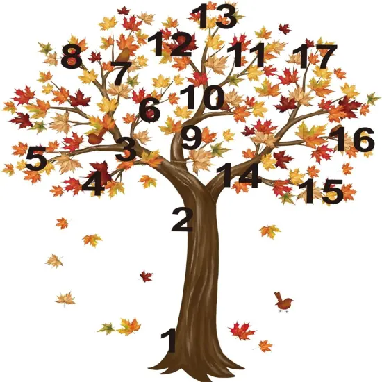 Fall Large Tree Wall Stickers Autumn Maple Leaves {4}
