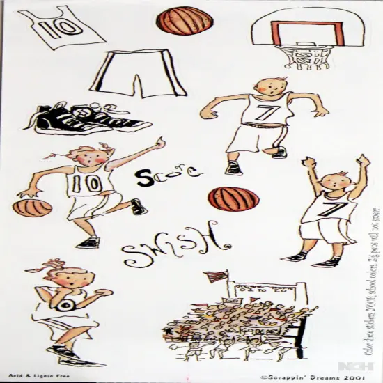Scrappin' Dreams Vintage Basketball Stickers {1}