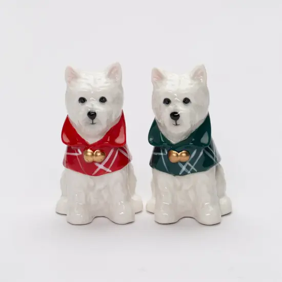 Ceramic Westie Dogs with Winter Capes Salt and Pepper Shakers, Home Décor, Gift for Her, Gift for Mom, Kitchen Décor, Christmas Décor {2}