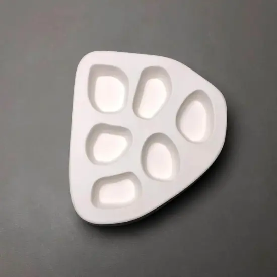 6.5&rdquo; x 6" x 1.5" Medium River Rocks Frit Casting Glass Fusing Kiln Mold {3}