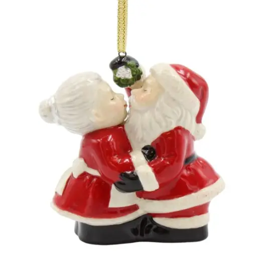 Christmas Decor Santa And Mrs. Claus Kissing Ornament, Home Décor, Gift for Her, Gift for Mom, Kitchen Décor, Christmas Décor {3}