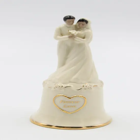 Hand Crafted Ceramic African American Wedding Couple Bell, Wedding D&eacute;cor, Wedding Gift, Wedding Favor, Anniversary D&eacute;cor, Anniversary Gift {2}