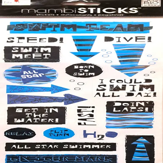 Me & My Big Ideas Swim Team Foil Stickers {1}