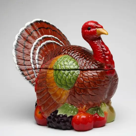 Ceramic Traditional Turkey Cookie Jar, Home D&eacute;cor, Gift for Her, Gift for Mom, Kitchen D&eacute;cor, Fall D&eacute;cor, Thanksgiving D&eacute;cor {3}