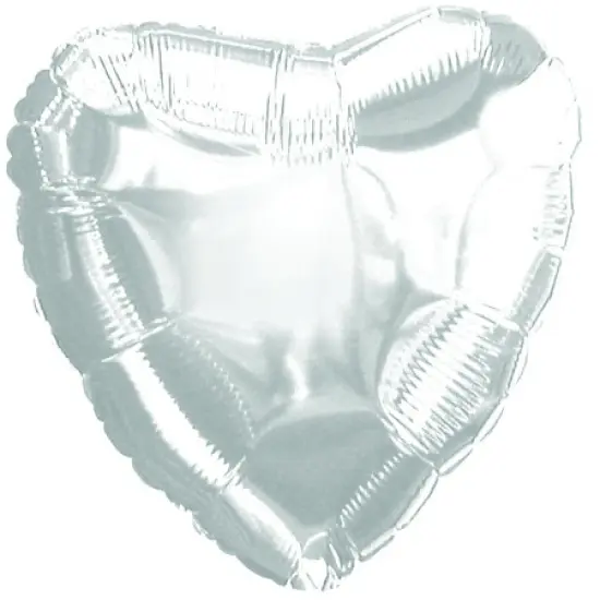 Silver Heart Mylar Balloon 18" {1}