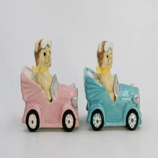 Ceramic Teddy Bear Couple Driving Car Salt and Pepper Shakers, Home D&eacute;cor, Gift for Her, Gift for Mom, Kitchen D&eacute;cor {4}