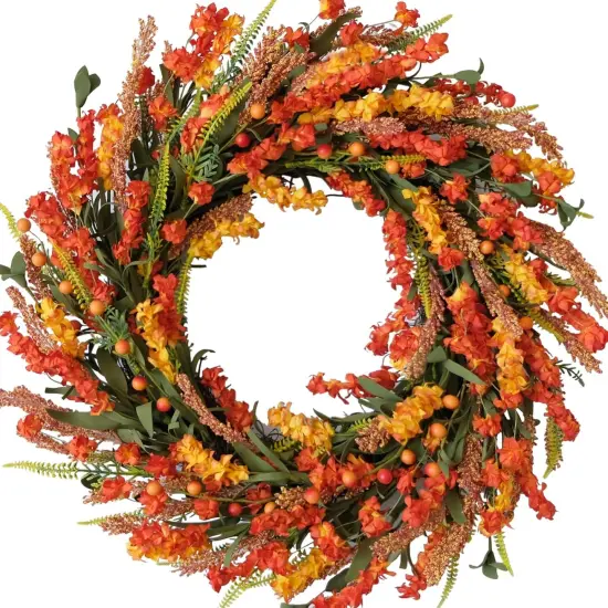 22 Inch Fall Flower Wreath {1}
