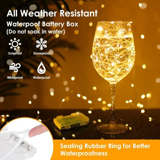 3 Pack 33FT Fairy Lights Battery Operated with Remote and Timer {3}