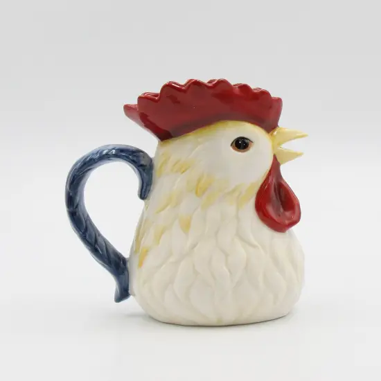Hand Painted Ceramic Rooster Pitcher, Home D&eacute;cor, Gift for Her, Gift for Mom, Kitchen D&eacute;cor, Farmhouse D&eacute;cor, Fall Decor {3}
