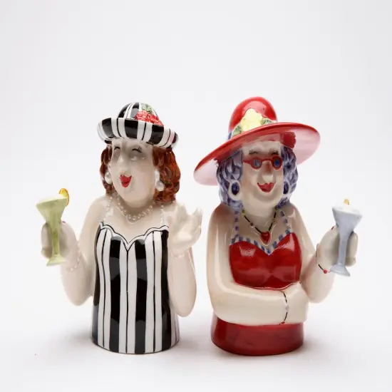 Ceramic Sophisticated Ladies at Happy Hour Salt and Pepper Shakers, Home Décor, Gift for Her, Gift for Mom, Kitchen Décor, Gift for Friend {3}