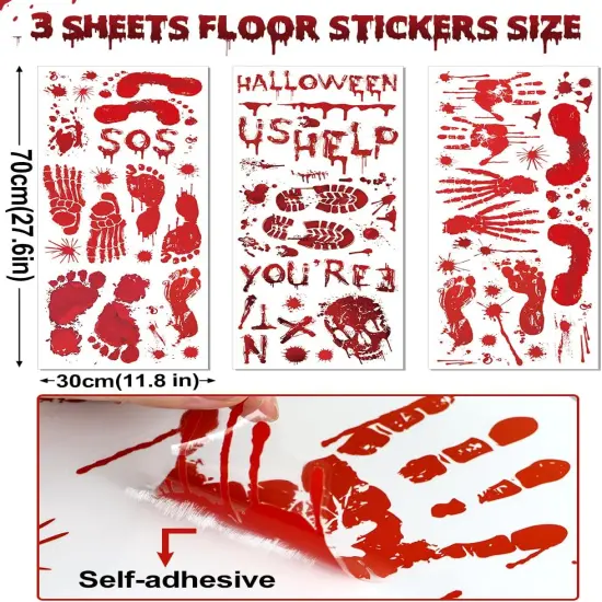 11 Sheets/202 Pcs Bloody Halloween Decorations Set {4}