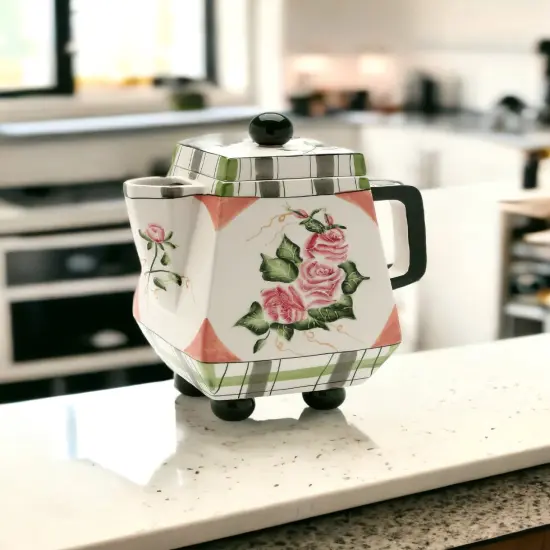 Ceramic Romantic Rose Teapot, Pitcher, Gift for Her, Gift for Mom, Kitchen D&eacute;cor, Tea Party D&eacute;cor, Caf&eacute; D&eacute;cor, Kitchen Decor {2}