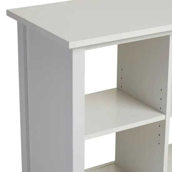 6-Cube White Adjustable Shelf Bookcase Storage Unit for Home Organization {4}