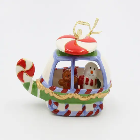 Ceramic Christmas Snowman Helicopter Ornament, Home D&eacute;cor, Gift for Her, Gift for Mom, Kitchen D&eacute;cor, Christmas D&eacute;cor {2}