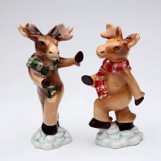 Ceramic Christmas Dancing Moose Salt & Pepper Shakers, Home Décor, Gift for Her, Gift for Mom, Kitchen Décor, Christmas Décor {2}
