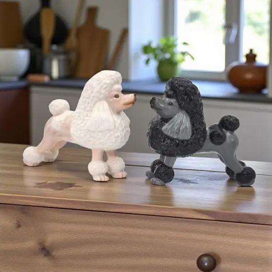 Ceramic Poodle Dogs Salt and Pepper Shakers, Home D&eacute;cor, Gift for Her, Gift for Mom, Kitchen D&eacute;cor, Dog Lover Gift, Pet Loss Gift {1}