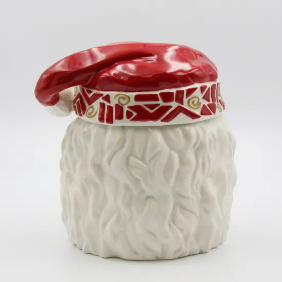 Ceramic African American Santa Cookie Jar, Home D&eacute;cor, Gift for Her, Gift for Mom, Kitchen D&eacute;cor, Christmas D&eacute;cor {5}