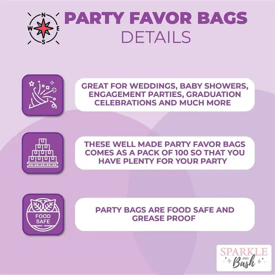 Paper Goodie Bags for Party Favors, A New Adventure Begins (5 x 7.5 In, 100 Pack) Yellow {3}