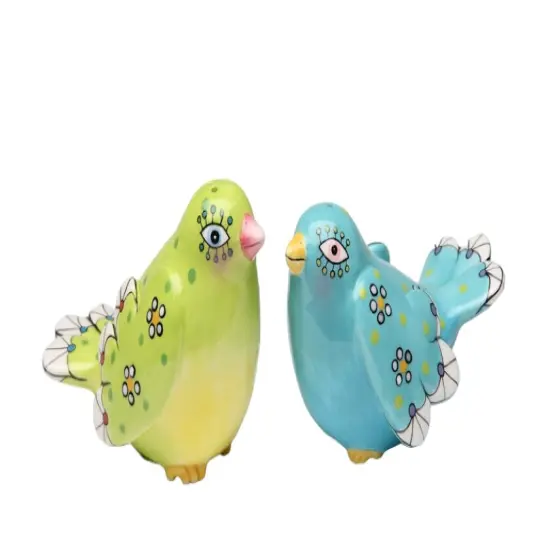 Ceramic Bohemian Birds Salt & Pepper Shakers, Home Décor, Gift for Her, Gift for Mom, Kitchen Décor, Birdwatcher Gift {3}