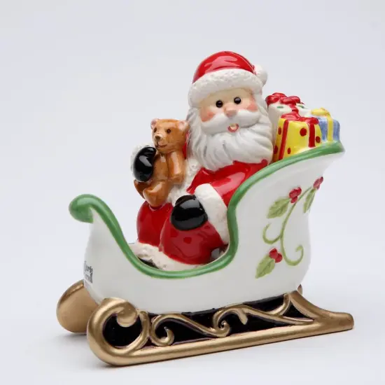 Ceramic Christmas Santa Sitting On Sleigh Salt & Pepper Shakers, Home Décor, Gift for Her, Gift for Mom, Kitchen Décor, Christmas Décor {2}