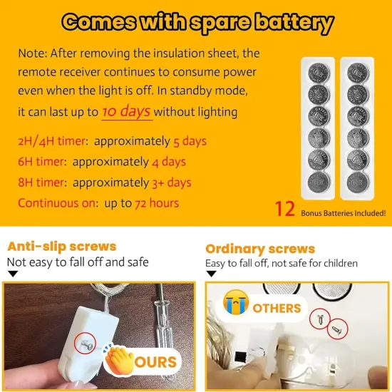 6 Pack Fairy Lights Battery Operated with Remote & Timer {3}