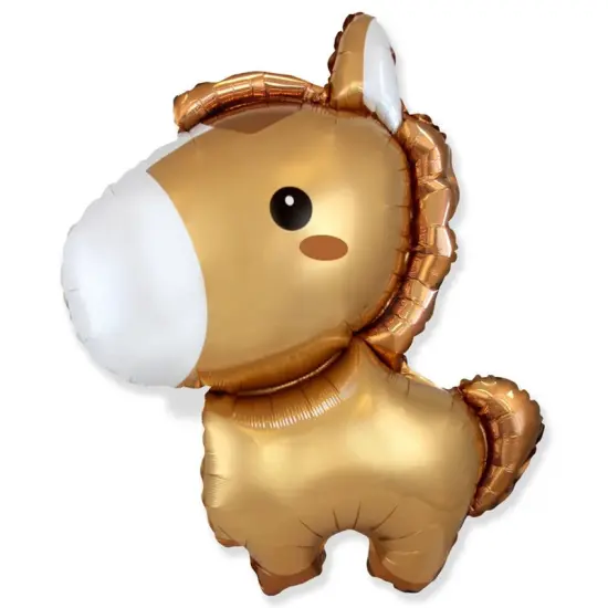34" Baby Horse Gold Foil Balloon Animal Party Decoration {2}