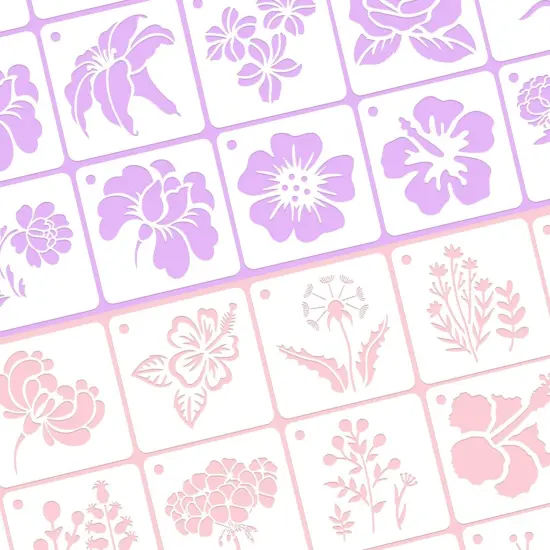 JULMELON Flower Stencils for Wood, 20Pcs Sunflower Painting Stencil Reusable Stencils DIY for Wall Floor Decor Rock Dot Painting Art Projects (3inch) {3}