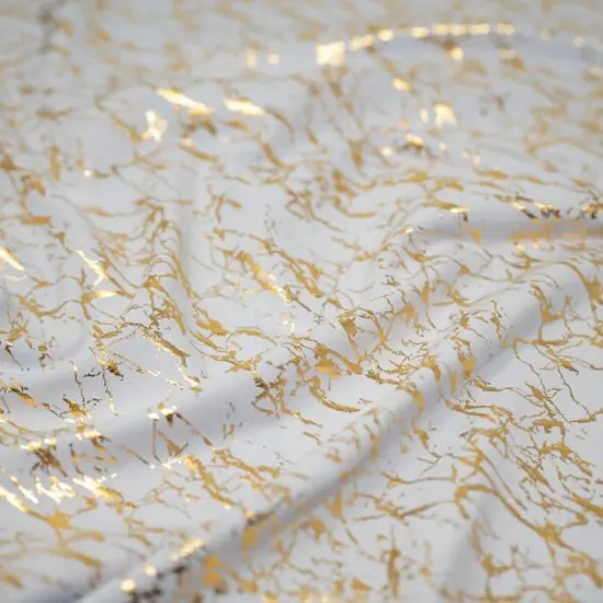 1 Yard Cracked Foil Printed Fabric 36" x 58/60" Length by Width Navy/Gold {5}