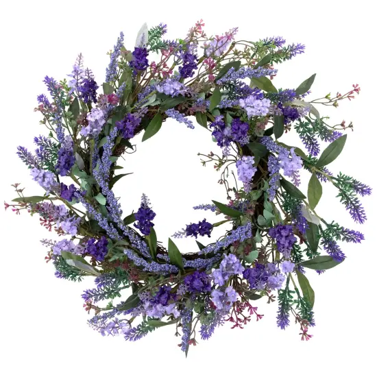 Northlight Lavender Artificial Spring Floral Wreath, Purple and Green - 18-Inch {3}
