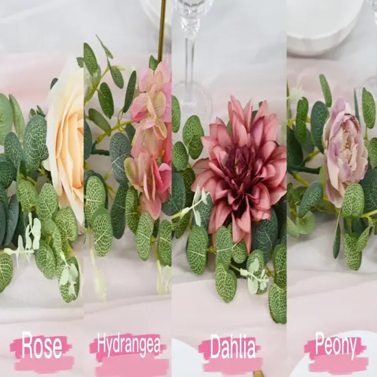 Flower Garland, Wedding Arch Flowers, Artificial Rose Vine Flowers Floral Garland for Room Anniversary Wedding Birthday Wall Arch Decor {3}