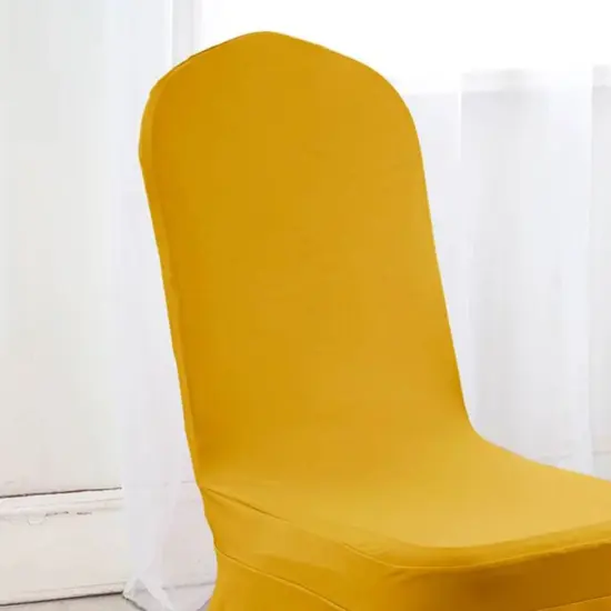 Spandex Banquet Skirt Chair Cover Gold Stretch Elegant Wedding Event Decor {6}