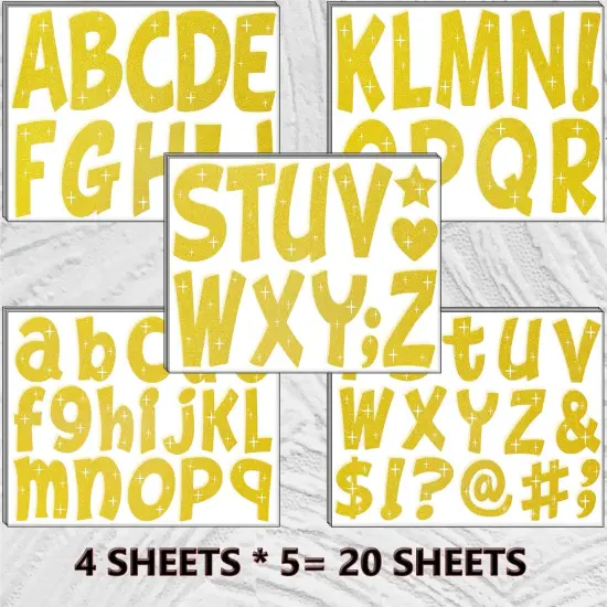 260 PCS Bulletin Board Letters 4 Inch Glitter Large Sticker Letters {3}