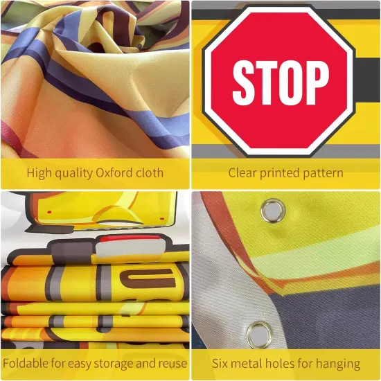 Selfie Frame Yellow Bus Background Banner for Students {3}