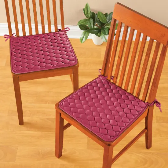 Collections Etc Solid Color Quilted Chair Pads - Set of 2 {1}
