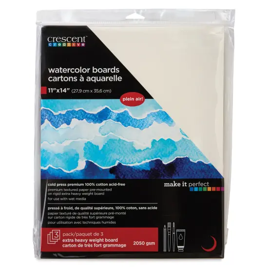 Crescent Watercolor Board - 11" x 14", Pkg of 3 {1}