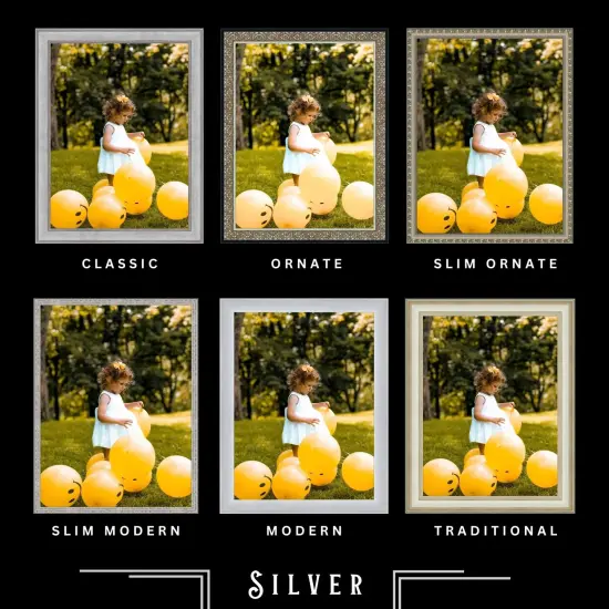 Silver 12x17 Picture Frame Modern Ornate Traditional Antique {4}