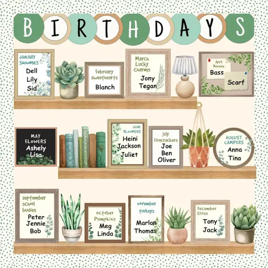 Eucalyptus Birthday Bulletin Board Set for Classroom {1}