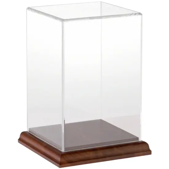 Plymor Clear Acrylic Display Case, 4" W x 4" D x 6" H Hardwood {1}
