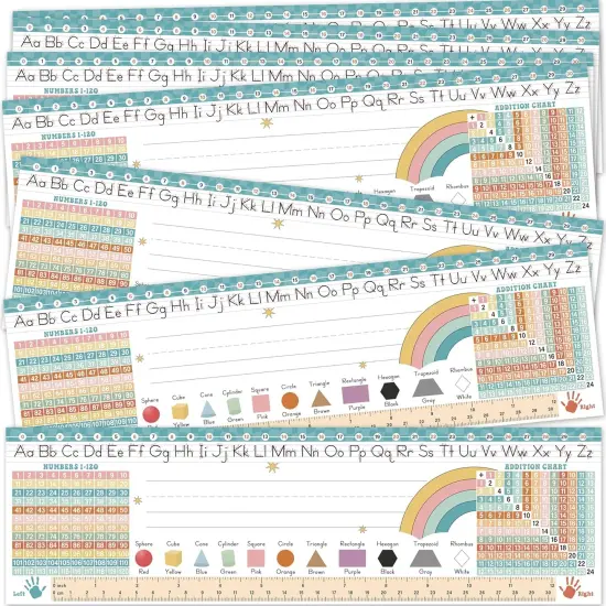 30 Boho Groovy Desk Name Tags for Classroom (14x4) {1}